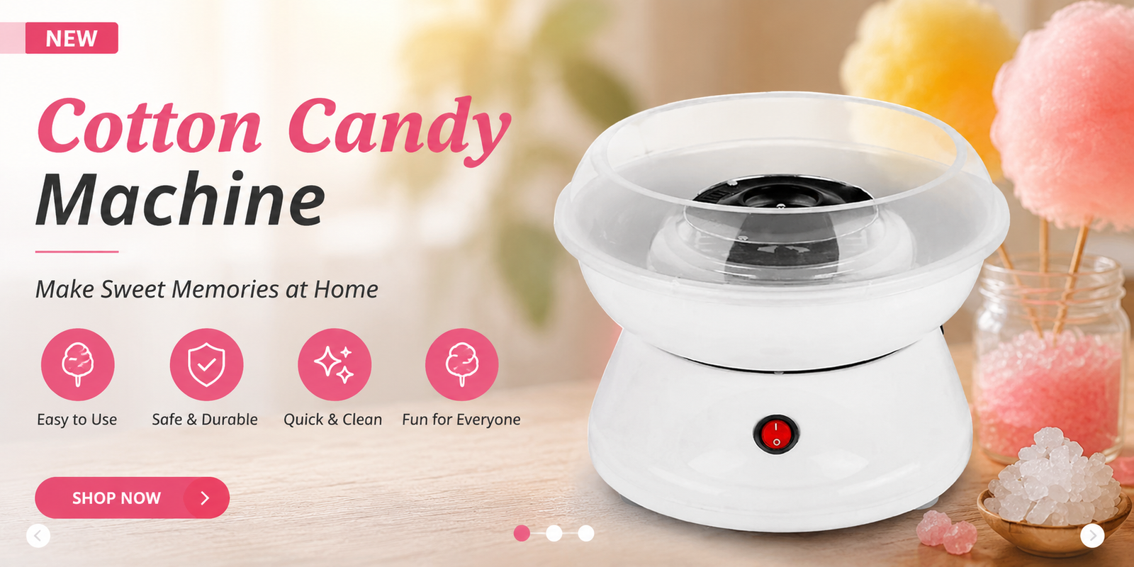 Cloud Mini Cotton Candy Maker – Electric Home Candy Floss Machine