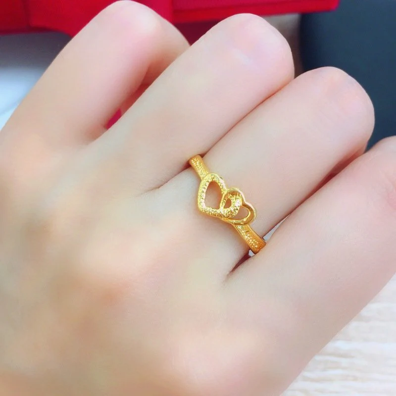 Gold Plated Retro Heart Ring - Image 4