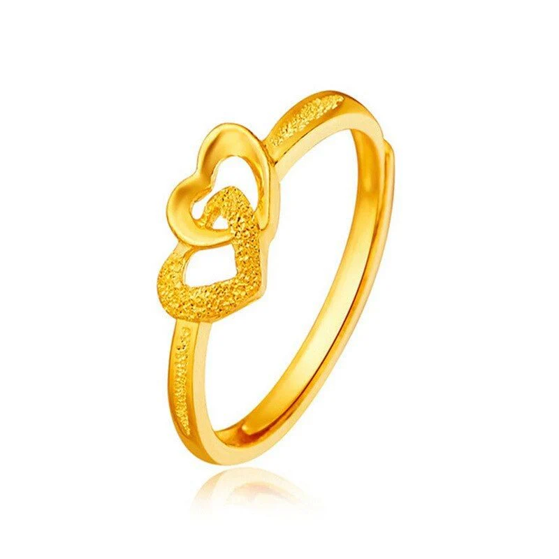 Gold Plated Retro Heart Ring - Image 3